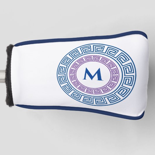 Rond Grieks Zeer belangrijk Aangepast Monogram Golfheadcover (Voorkant)