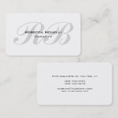 Rond-grijs monogram Manager Uniek Visitekaartje (Voorkant / Achterkant)