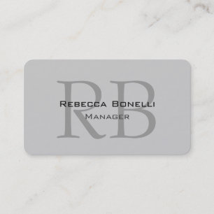 Rond grijs Monogram Manager Visitekaartje