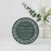 Rond groen kerstfeest met mousserend licht kaart (Staand voorkant)
