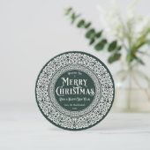 Rond groen + Wit Keltisch Feestdagenkaart (Staand voorkant)