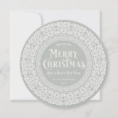 Rond groen + Wit Keltisch Feestdagenkaart (Voorkant)