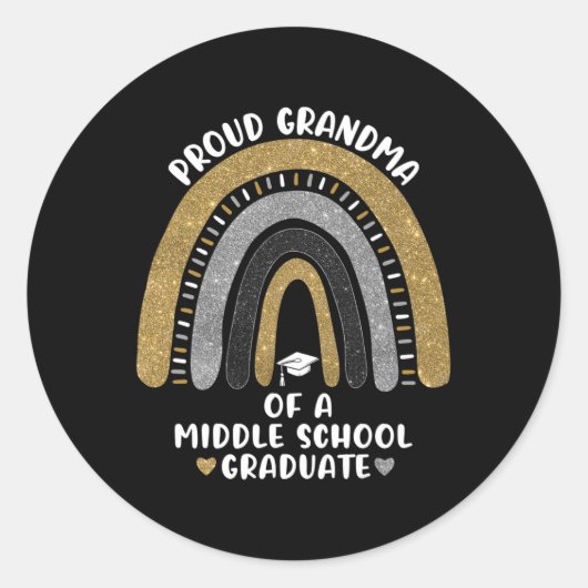 Rond grootmoeder van een middelbare school Afstude Ronde Sticker (Voorkant)