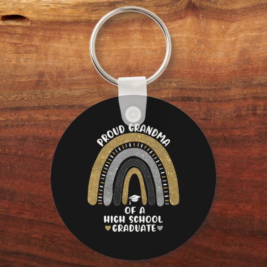 Rond grootmoeder van een middelbare school Afstude Sleutelhanger (Achterkant)