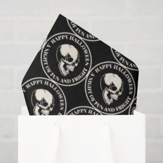 Rond Halloween Lachend Schedelpatroon Zwart Tissuepapier
