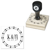Rond Hart Initiaal Logo Trouwstempel Rubberstempel (Gestempeld)