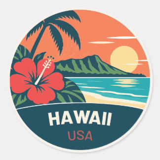 Rond Hawaii VS – Vintage Reissticker Ronde Sticker