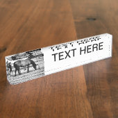 Rond hek zwarte en witte schets naambordje (Zijkant)