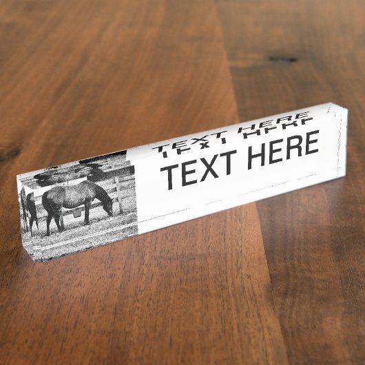 Rond hek zwarte en witte schets naambordje (Zijkant)