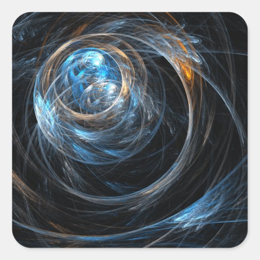Rond het Abstracte Kunstplein ter wereld Vierkante Sticker (Voorkant)