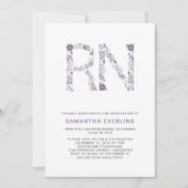 Rond het afstuderen, paars florieverpleegster kaart (Voorkant)