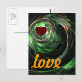 Rond het Briefkaart van de Groene Liefde Wereld (Voorkant / Achterkant)