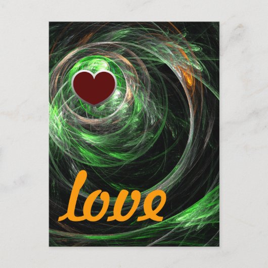 Rond het Briefkaart van de Groene Liefde Wereld (Voorkant)