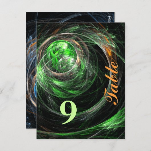 Rond het Briefkaart van het Groene Aantal van de W (Voorkant / Achterkant)