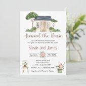 Rond het huis Koppels bruids douche uitnodiging (Staand voorkant)