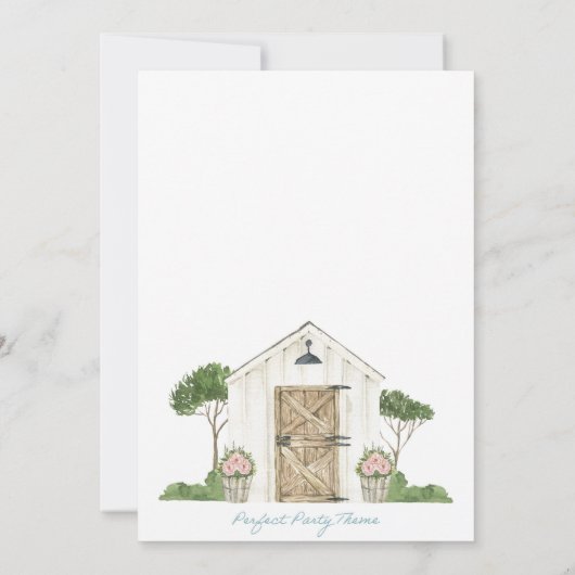 Rond het huis Koppels bruids douche uitnodiging (Achterkant)