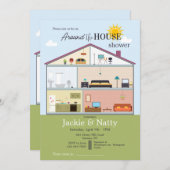 Rond het Huis Vrijgezellenfeest Kaart (Voorkant / Achterkant)