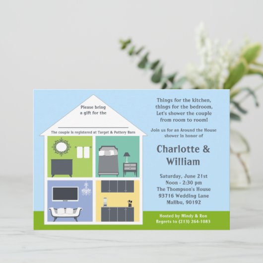 Rond het Vrijgezellenfeest van de Huisschoen Kaart (Staand voorkant)