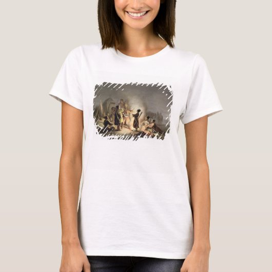 Rond het Vuur van de Camp (kleurenlitho) T-shirt (Voorkant)
