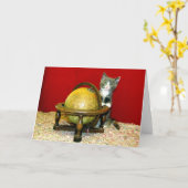 Rond het Wenskaart van het World Rescue Kat Kaart (Gele Bloem)