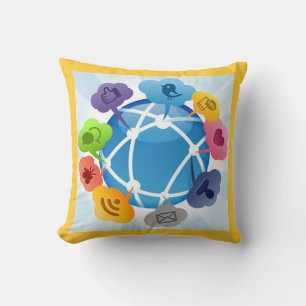 Rond het Wereldbol American MoJo Pillow Kussen