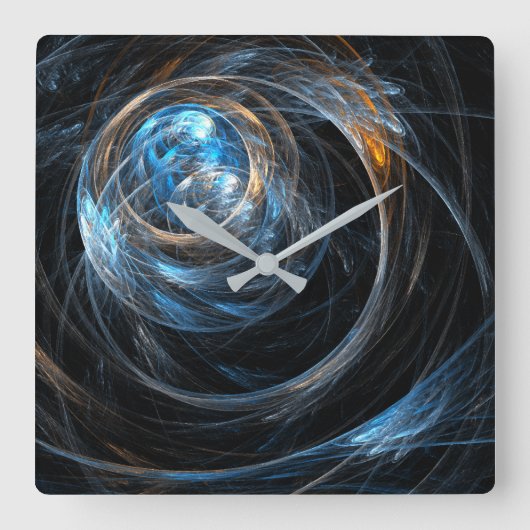 Rond het World Abstract Art Square Vierkante Klok (Voorkant)