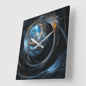 Rond het World Abstract Art Square Vierkante Klok (Hoek)