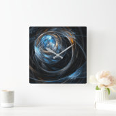 Rond het World Abstract Art Square Vierkante Klok (Huis)