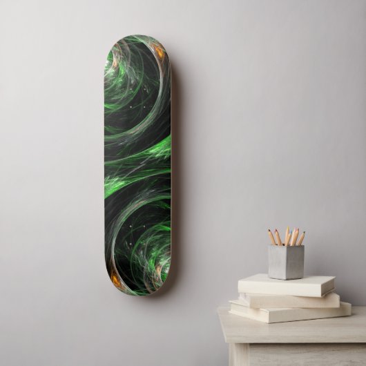 Rond het World Green Abstract Art Skateboard (Muurkunst)