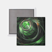 Rond het World Green Abstract Art Square Magnet (Voorkant / Achterkant)