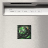 Rond het World Green Abstract Art Square Magnet (Insitu (Vaatwasser))