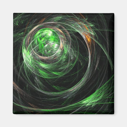 Rond het World Green Abstract Art Square Magnet (Voorkant)