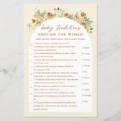 Rond het World Spring Floral Baby shower Game (Voorkant)