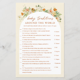 Rond het World Spring Floral Baby shower Game