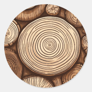Rond Hout Boomstammen Houten Bosgrond Woud Ronde Sticker