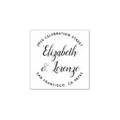 Rond huwelijksscript retouradres rubberstempel (Afrduk)