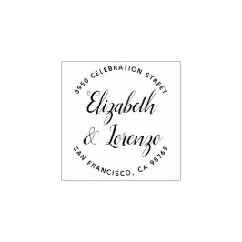 Rond huwelijksscript retouradres rubberstempel