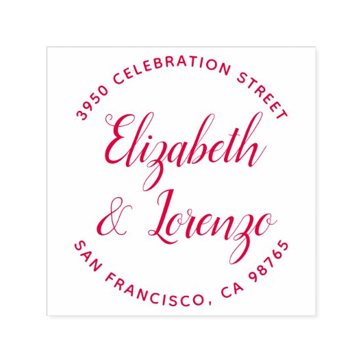 Rond huwelijksscript retouradres  zelfinktende stempel (Design)