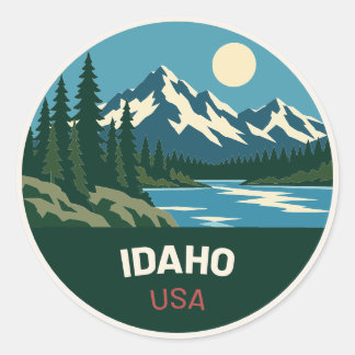 Rond Idaho USA – Vintage Reissticker Ronde Sticker