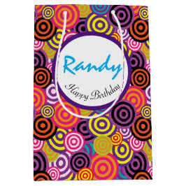 Rond in cirkels Happy Birthday personaliseren Medium Cadeauzakje
