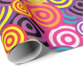 Rond in cirkels, kleurrijke gelukkige verjaardag cadeaupapier (Rol Hoek)