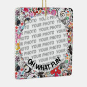 Rond in vierkant Lijst 2 + je foto Keramisch Ornament (Rechts)