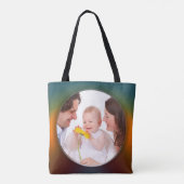 Rond in vierkant Lijst gekleurd 1 + uw foto Tote Bag (Achterkant)