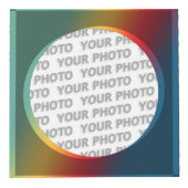 Rond in vierkant Lijst gekleurd 2 + uw foto (Voorkant)