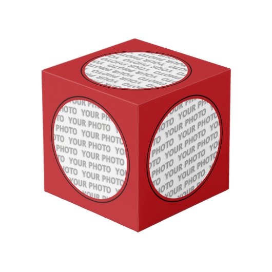 Rond in vierkant Lijst rood + je foto (Achter hoekig)