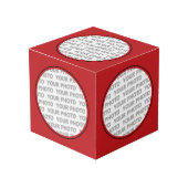 Rond in vierkant Lijst rood + je foto (Voorkant hoekig)