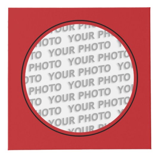 Rond in vierkant Lijst rood + je foto (Voorkant)