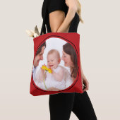 Rond in vierkant Lijst rood + je foto Tote Bag (Dichtbij)