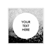 Rond in vierkant Lijst splaatster 6 + jouw tekst Rubberstempel (Afrduk)