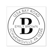 Rond Initiaal retouradres Zelfinkkend stempel (Design)